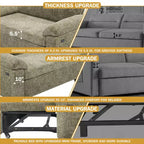 Dyonery Divano Letto Convertibile 3-in-1, Divano Letto Estraibile con Schienale Regolabile