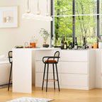Credenza/Mobile Buffet Intelligente Girevole/Allungabile con 6 Cassetti, Piano d'Appoggio Estensibile, Tappetino Antiscivolo, Tavolo da Pranzo Girevole, Dispensa ad Isola per Cucina