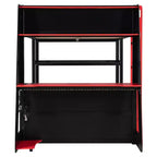 Luxystar Letto a soppalco completo da gaming con scrivania, mensole e luci