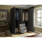 Palace Imports Armadio a 3 ante Cosmo 100% legno massello con ante in legno massello o a specchio