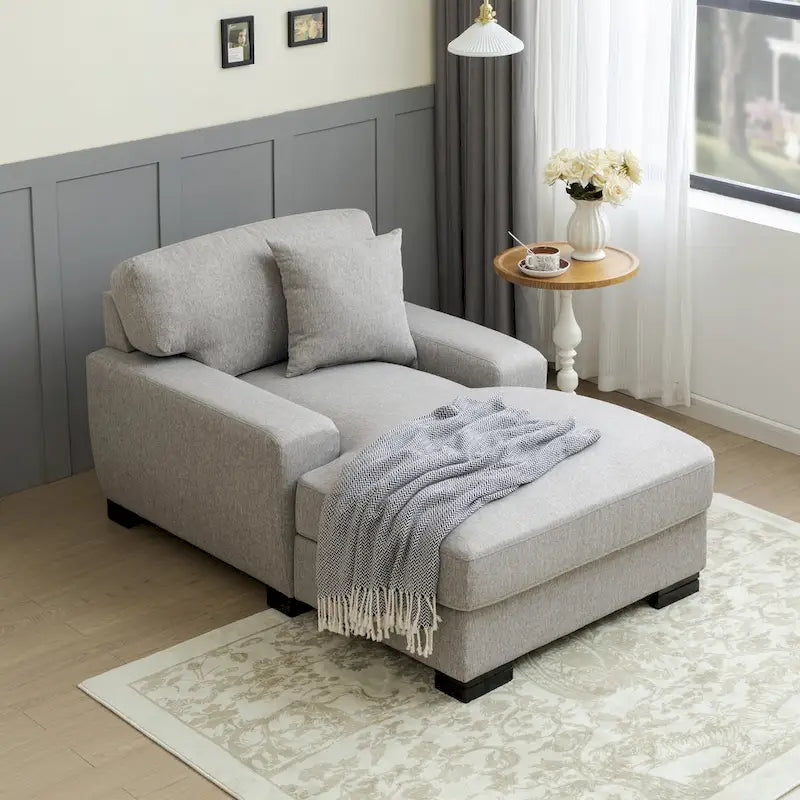 Divano letto chaise longue oversize moderno metà secolo con cuscino