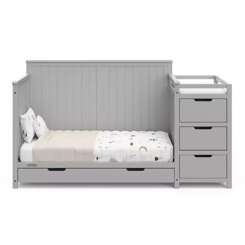 Culla e Fasciatoio Convertibili 5-in-1 con Cassetto