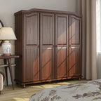 Palace Imports Armadio Kyle a 4 Ante in 100% Legno Massello con Ante in Legno Massello o a Specchio
