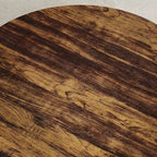 Tavolino Industriale Rotondo da 30 Pollici a 2 Livelli con Piedini Regolabili Ripiano Effetto Legno Design Fiamma Facile da Montare Soggiorno