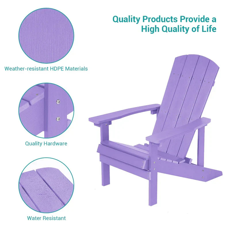 Bonosuki Sedie Adirondack da Esterno in Legno Resistente alle Intemperie - Set da 4