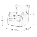 Poltrona reclinabile Eduardo in vera pelle con porta USB, set da 2