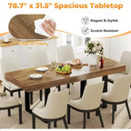 Zevemomo Tavolo da Pranzo Espandibile 63-78.7, Tavolo da Cucina Rettangolare per 6-10 Persone con Binario in Metallo, Gambe Affusolate a U per Sala da Pranzo, Ufficio-Marrone