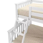 Letto a Castello in Legno Massello Max & Lily, una Piazza e Mezza con Letto Estraibile Contenitore e Scaletta per Bambini