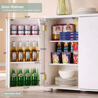 Credenza a Buffet da Cucina con 4 Ante e Ripiani, Credenza Moderna Grande, Mobile Contenitore per Bar Caffè da 66 Pollici
