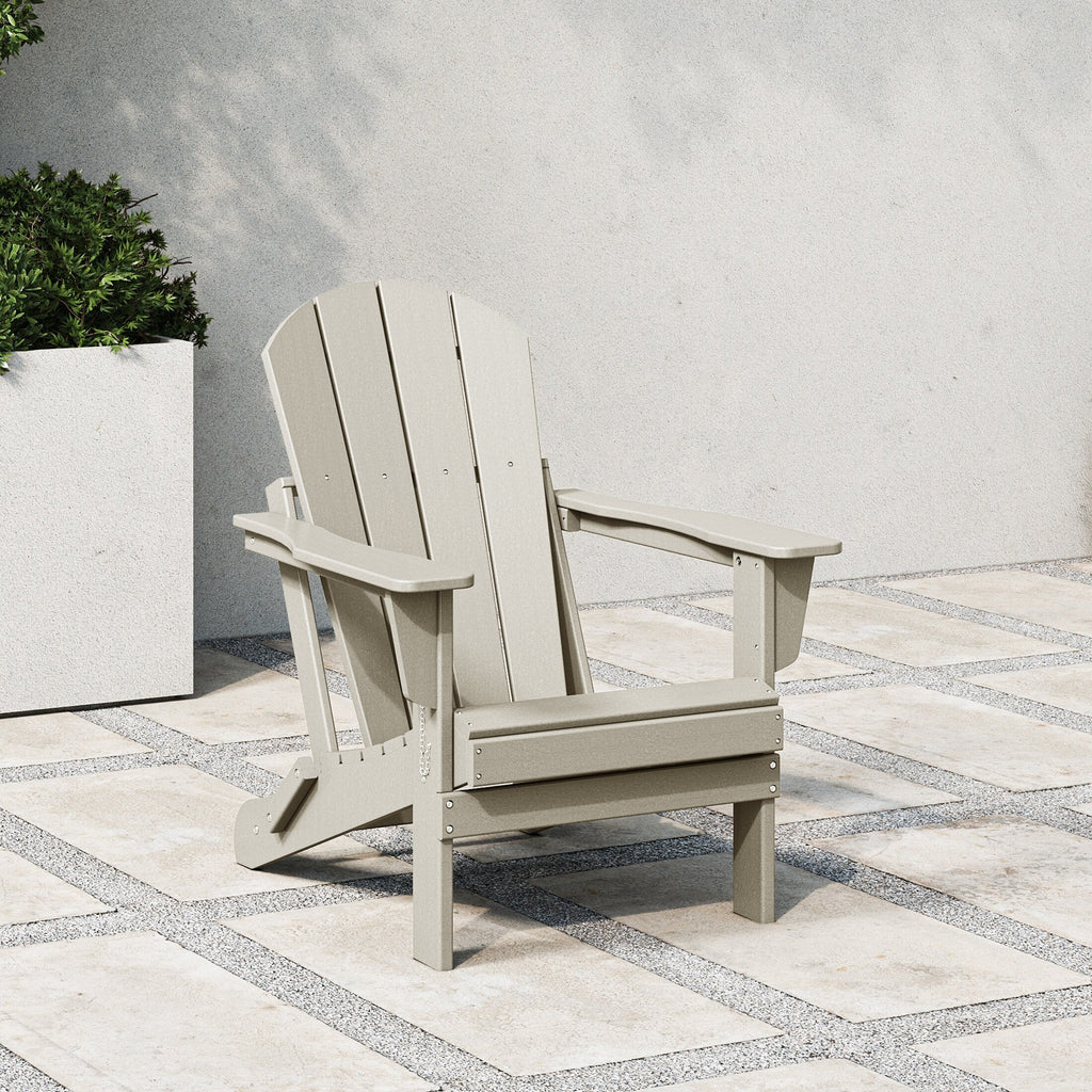 Polytrends Laguna Sedia Adirondack Pieghevole da Esterno per Patio Resistente allo Sbiadimento e alle Intemperie
