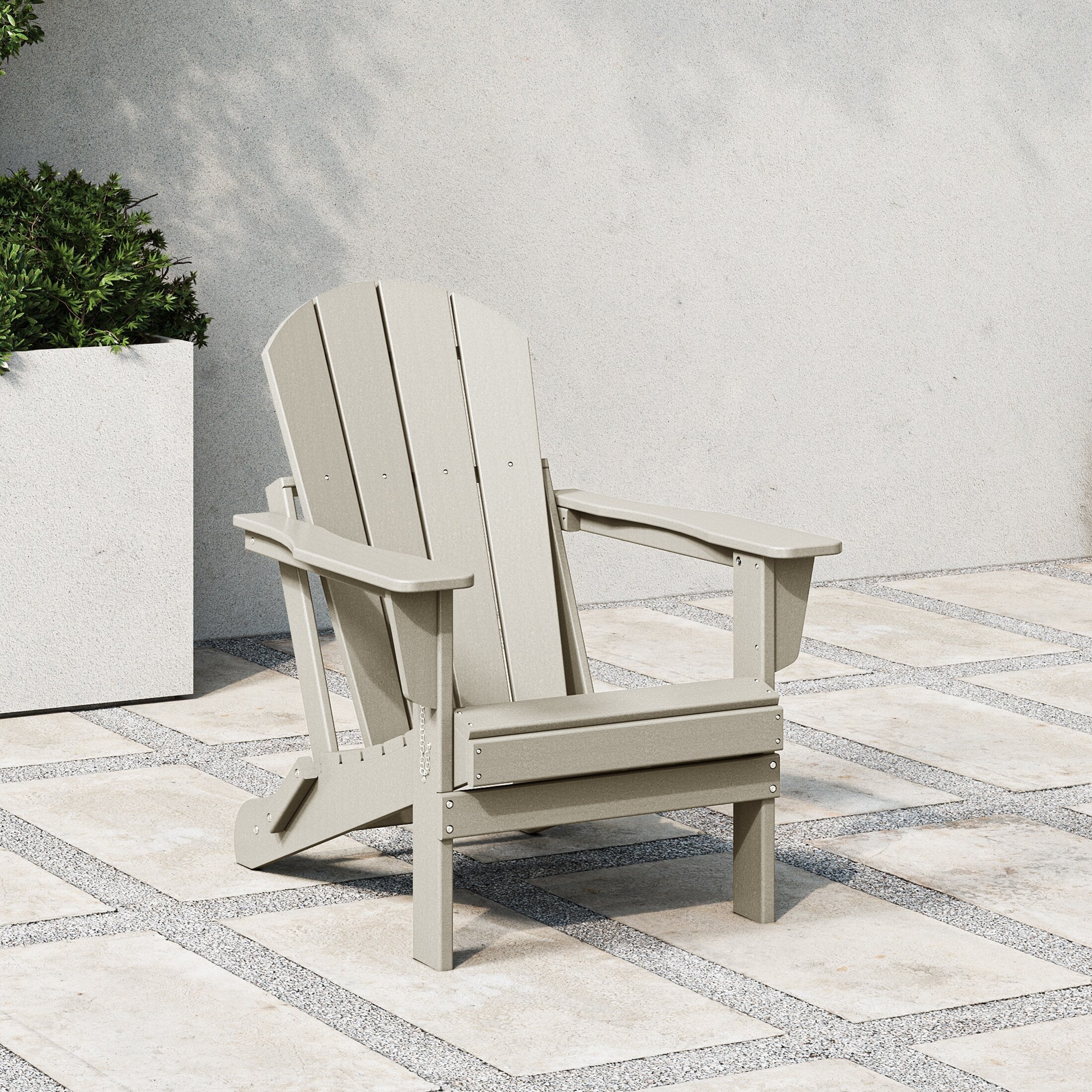 Polytrends Laguna Sedia Adirondack Pieghevole da Esterno per Patio Resistente allo Sbiadimento e alle Intemperie