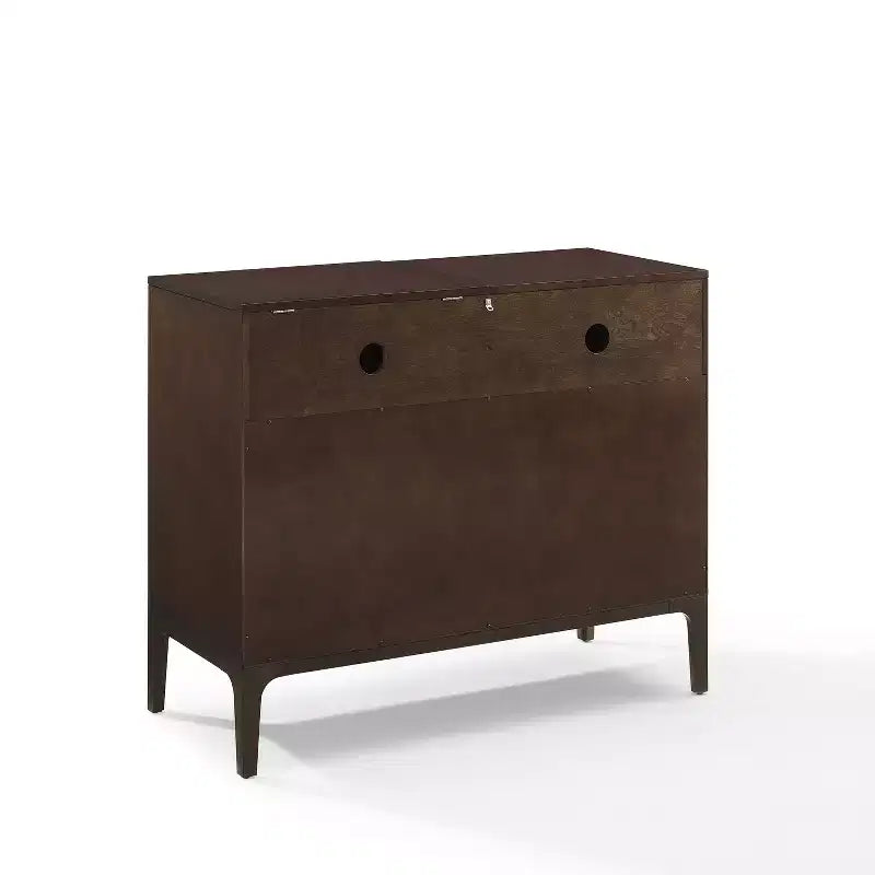 Mobile porta dischi Asher Marrone Scuro - Crosley: Ante scorrevoli, Ripiani regolabili, Organizzatore di vinili