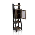 Libreria Torre Multimediale a 2 Ripiani Kolher Marrone: Stile Rustico, 6 Livelli, Contenitore Aperto e Regolabile