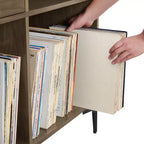 Mobile multimediale 40" Sydney Record Storage Noce: Portadischi in vinile, mobile multimediale con ripiani aperti