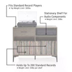 Mobile multimediale 40" Sydney Record Storage Noce: Portadischi in vinile, mobile multimediale con ripiani aperti