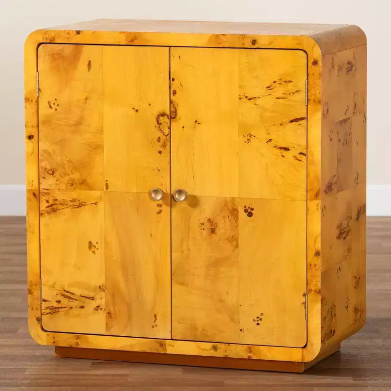 Credenza in vero legno di radica Netra, noce chiaro