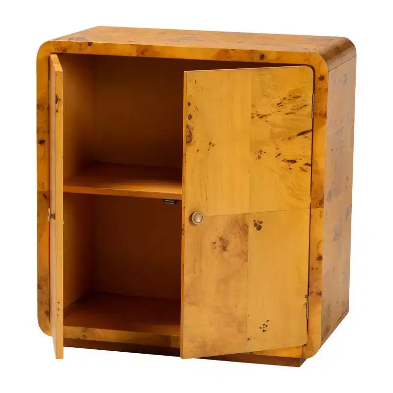 Credenza in vero legno di radica Netra, noce chiaro