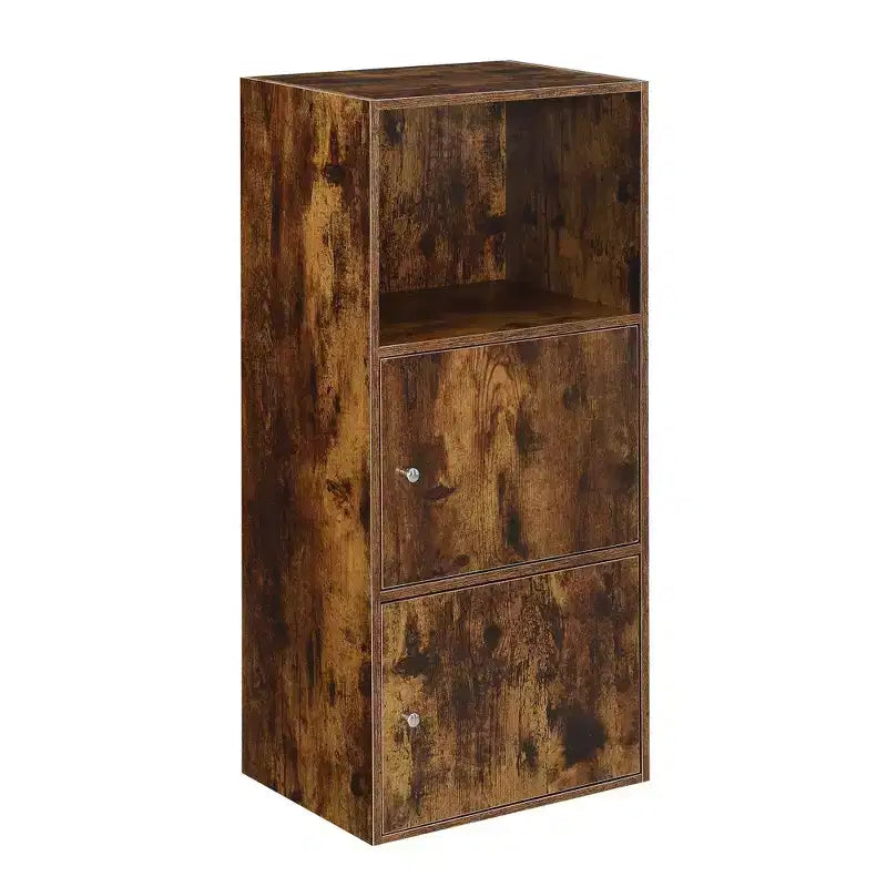 Extra Storage 2 Door Cabinet with Shelf Barnwood - Breighton Home: Magnetic Latches, Office & Bathroom Organizer