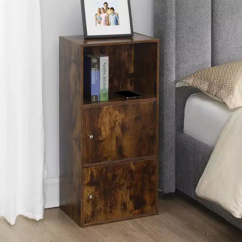 Armadietto a 2 ante con ripiano Barnwood, extra spazio: Chiusure magnetiche, Organizzatore per ufficio e bagno