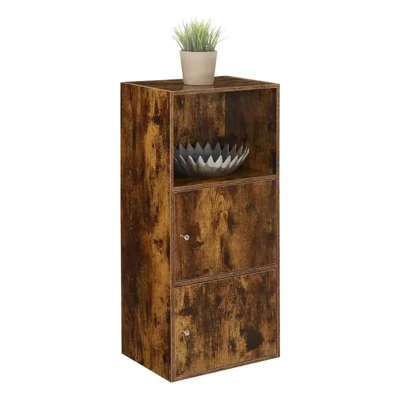 Armadietto a 2 ante con ripiano Barnwood, extra spazio: Chiusure magnetiche, Organizzatore per ufficio e bagno