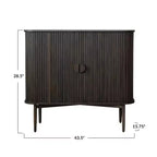 Armadietto decorativo con 2 ante, altezza 72 cm, in rovere: Legno di caucciù e MDF, nessun assemblaggio richiesto