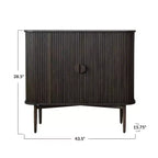 Armadietto decorativo con 2 ante, altezza 72 cm, in rovere: Legno di caucciù e MDF, nessun assemblaggio richiesto