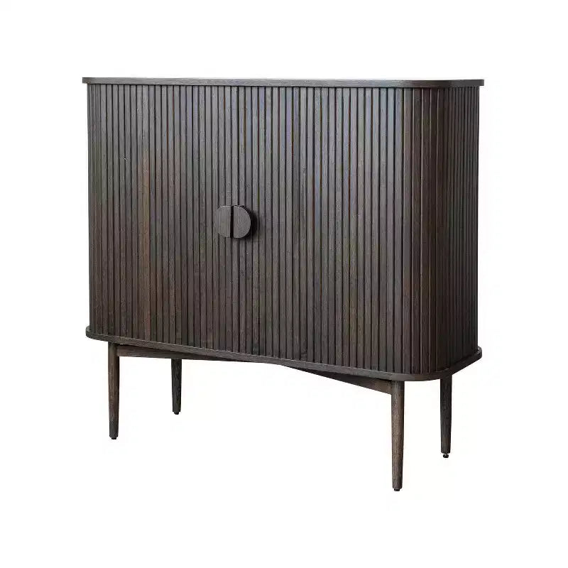 Armadietto decorativo con 2 ante, altezza 72 cm, in rovere: Legno di caucciù e MDF, nessun assemblaggio richiesto