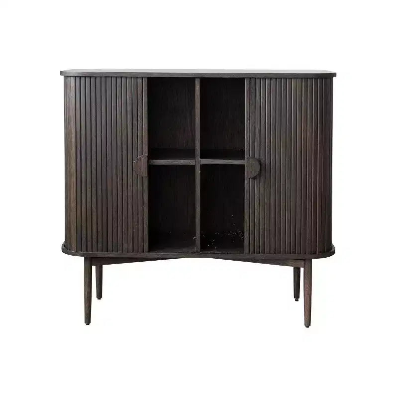 Armadietto decorativo con 2 ante, altezza 72 cm, in rovere: Legno di caucciù e MDF, nessun assemblaggio richiesto