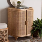 Mobile Contenitore Yanka in Rattan Naturale: Fatto a mano, 2 ripiani, Design bohémien