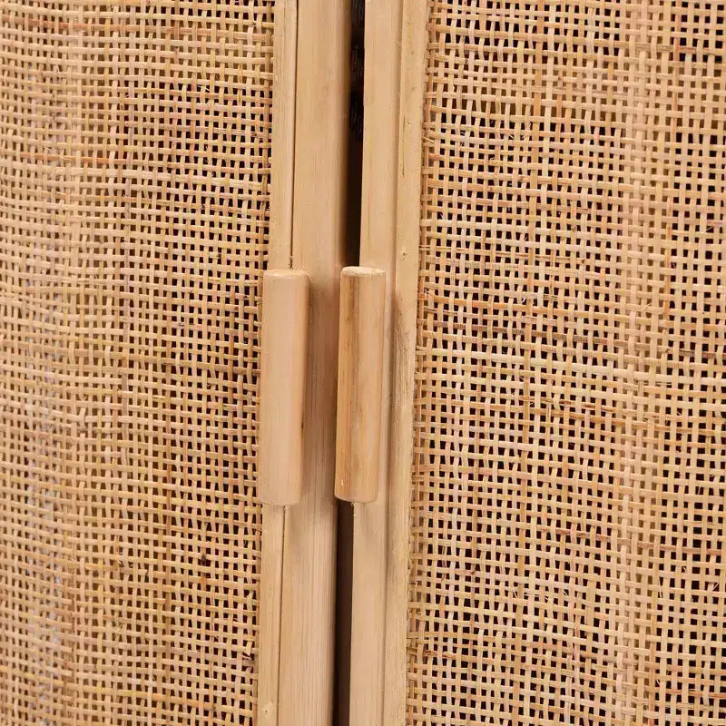 Mobile Contenitore Yanka in Rattan Naturale: Fatto a mano, 2 ripiani, Design bohémien