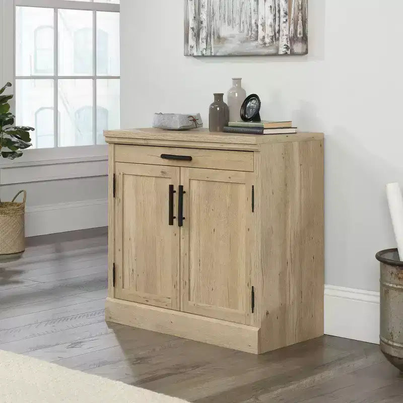 Sauder 2 Ante Aspen Post Library Cabinet Prime Oak: Stile rustico, Ripiani regolabili, Struttura in MDF