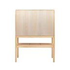 Mobile decorativo a 2 ante con ripiano, in rattan e pino, altezza 119 cm, colore naturale