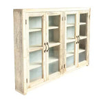 Mobile Contenitore Decorativo a 4 Ante in Legno Marrone, Alto 100 cm: Chiusura Magnetica, Ripiani Fissi