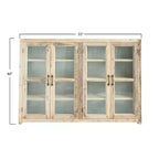 Mobile Contenitore Decorativo a 4 Ante in Legno Marrone, Alto 100 cm: Chiusura Magnetica, Ripiani Fissi