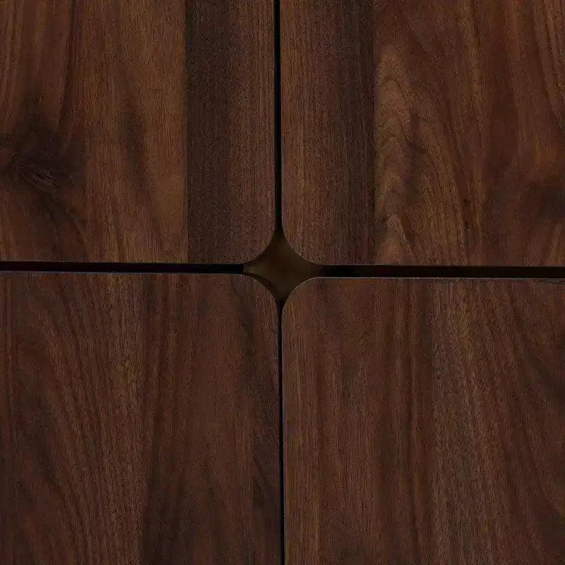 Scarpiera Graceland in legno Noce/Oro: design di metà secolo, 6 ripiani, organizza 18 paia
