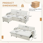 Divano letto a L da 80", Divano letto a scomparsa, Divano letto convertibile con penisola reversibile