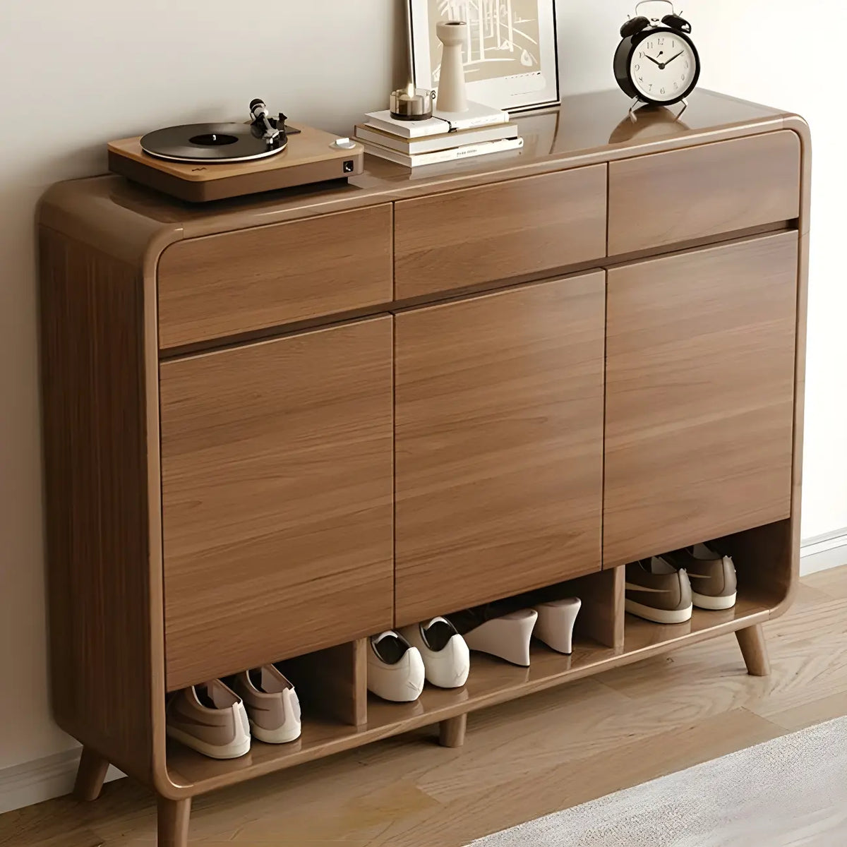 Mobile scarpiera media da corridoio in legno moderno