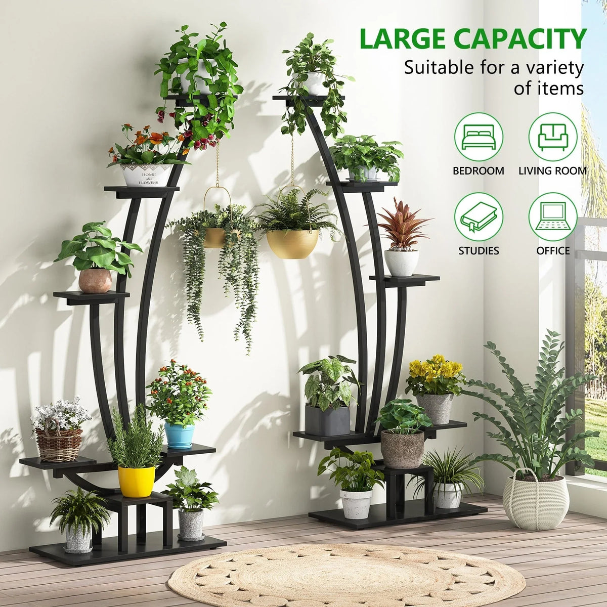 Fioriera Verticale per Piante da Interno a 6 Livelli per Giardino - Set da 2 Pezzi