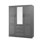 Palace Imports Armadio a 3 ante Cosmo 100% legno massello con ante in legno massello o a specchio