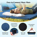 Materasso da campeggio in memory foam Costway con fondo antiscivolo e borsa da viaggio per dormire all'aperto grigio/blu
