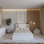 Letto a piattaforma Hunter con testiera