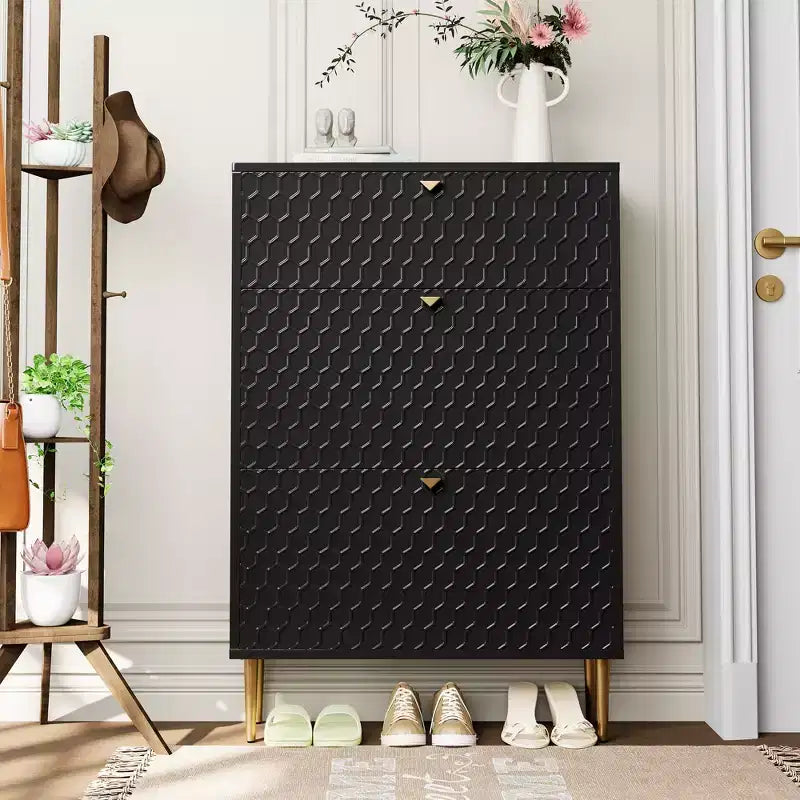 CLIHOME Scarpiera da Ingresso con 24 Paia, Organizzatore per Scarpe con Cassetti a Ribalta, Scaffale Armadio Porta Scarpe