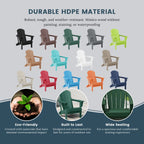 Polytrends Laguna Sedia Adirondack Pieghevole da Esterno per Patio Resistente allo Sbiadimento e alle Intemperie
