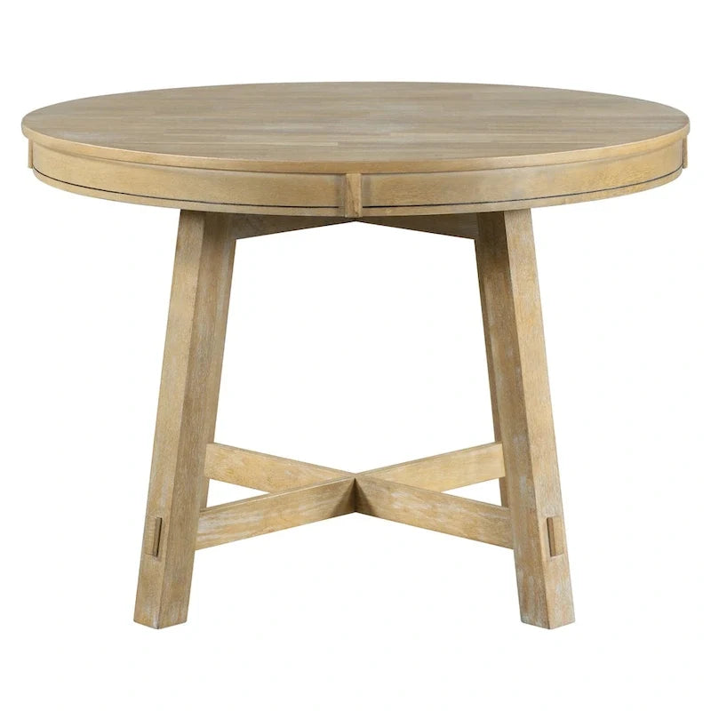 Tavolo da pranzo allungabile rotondo da cascina con 16 inserti in legno per cucina