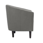 Set di 2 Poltrone Club con Braccioli in Lino a Botte Moderne