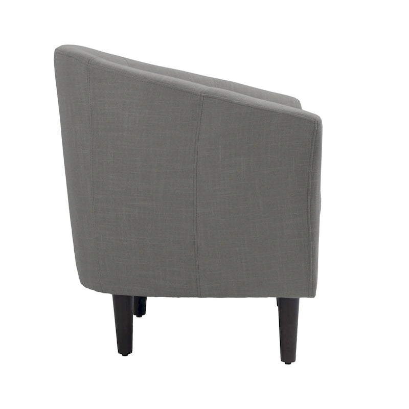 Set di 2 Poltrone Club con Braccioli in Lino a Botte Moderne
