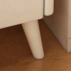 Comodino stretto in legno bianco a 2 ripiani