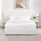 Letto Queen Size Moderno Rivestito in Bouclé con Cassetti Contenitore