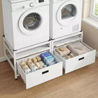 Piedistallo per lavatrice VEVOR, altezza 57,4 cm, piedistallo per lavatrice e asciugatrice 73,6x73,6 cm con vassoio estraibile e spazio portaoggetti, capacità di carico 363 kg, antiscivolo, bianco