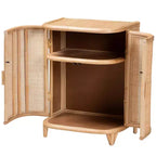 bali & pari Yanka Meuble de rangement en rotin naturel : Fait main, 2 étagères, design bohème